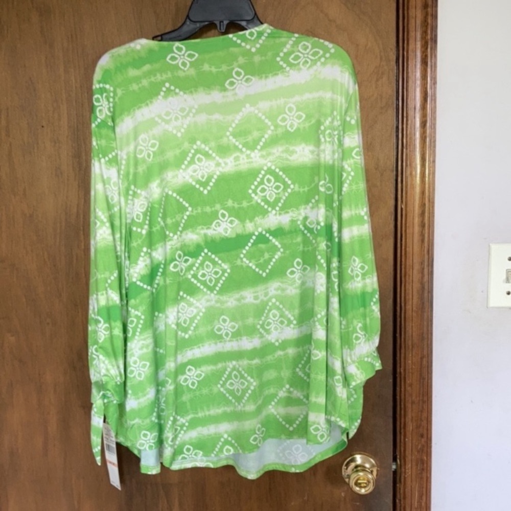 3/$45 Ruby rd top tie dye with floral print top w stretch boho casual 2X - Picture 9 of 13